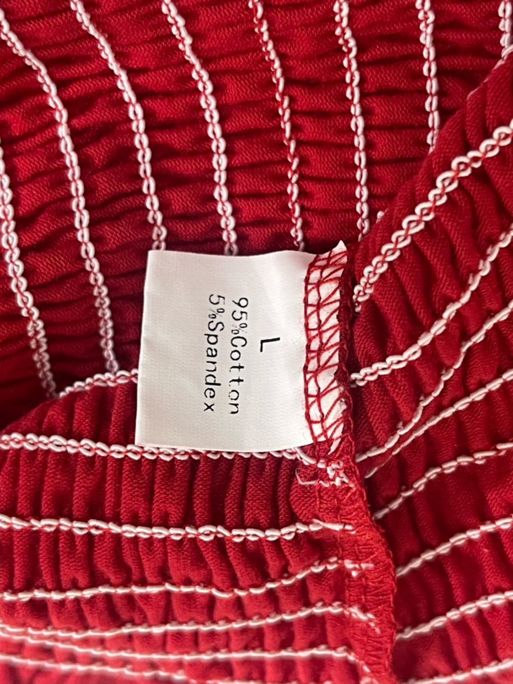 Y2K Vacation Casual Red Smocked Tube Top Size Large - Picture 4 of 4